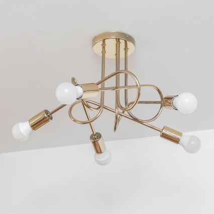 Opbouwkroonluchter OXFORD 5xE27/15W/230V goud