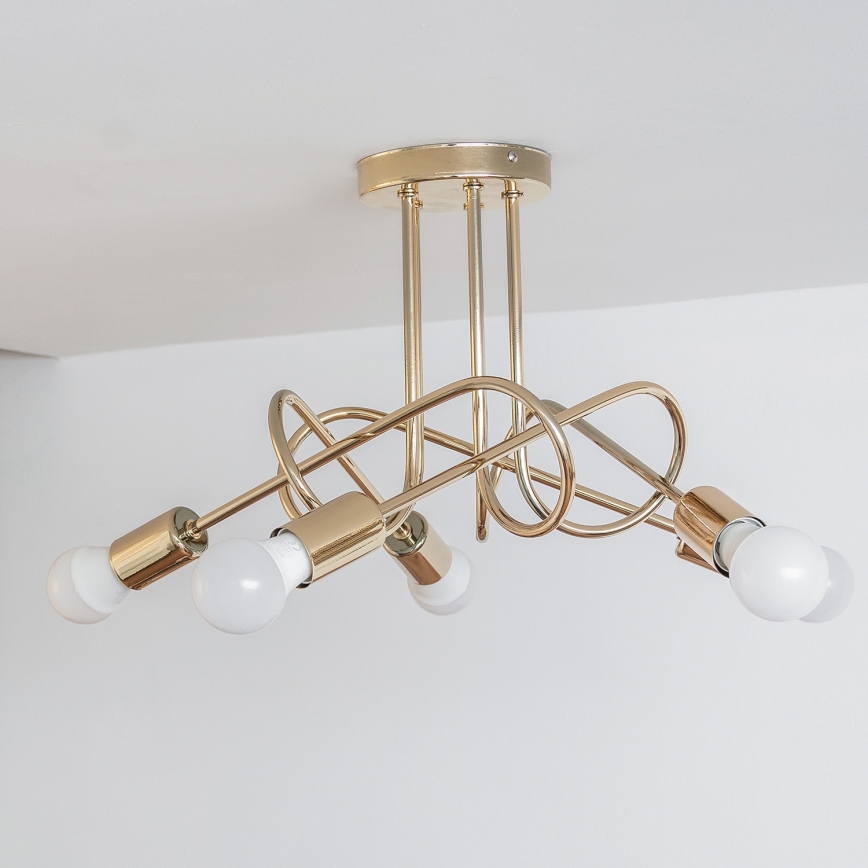 Opbouwkroonluchter OXFORD 5xE27/15W/230V goud