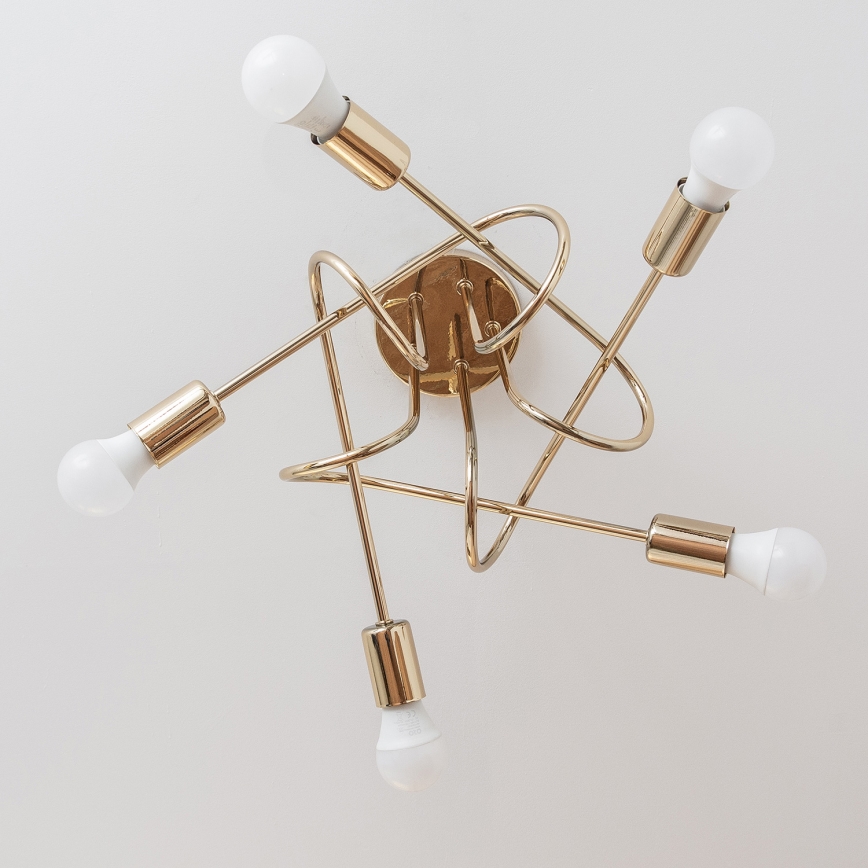 Opbouwkroonluchter OXFORD 5xE27/15W/230V goud