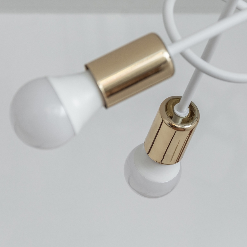 Opbouwkroonluchter OXFORD 5xE27/15W/230V goud/wit