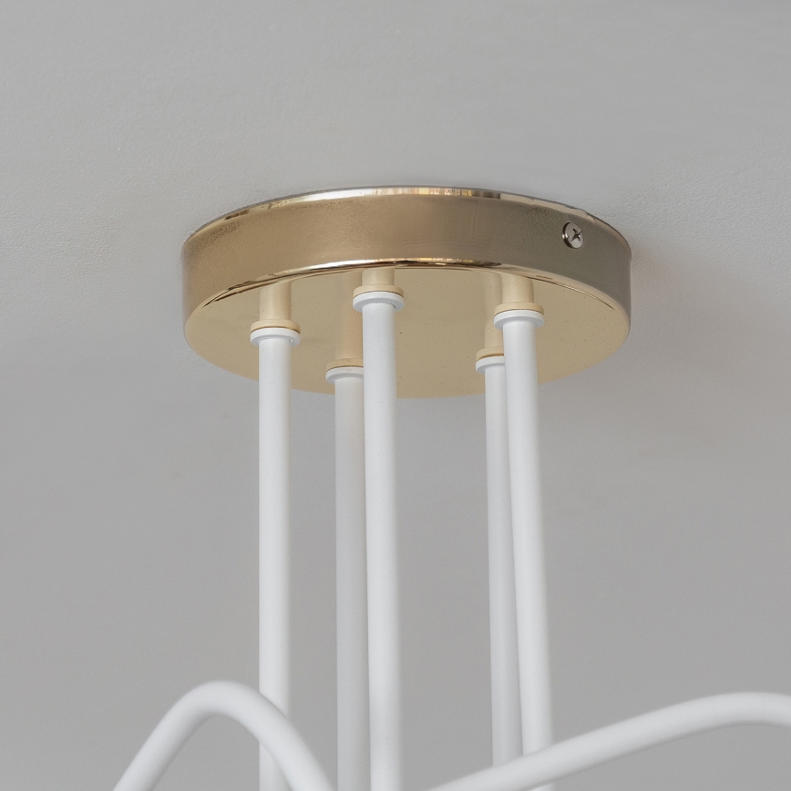 Opbouwkroonluchter OXFORD 5xE27/15W/230V goud/wit