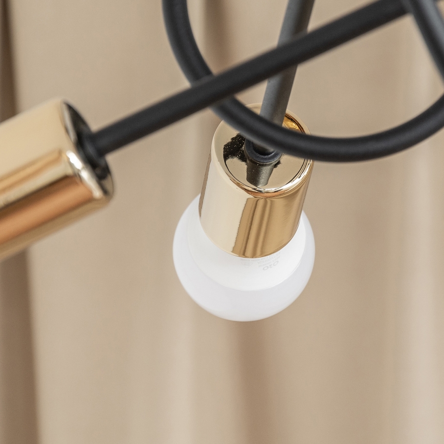 Opbouwkroonluchter OXFORD 5xE27/15W/230V goud/zwart