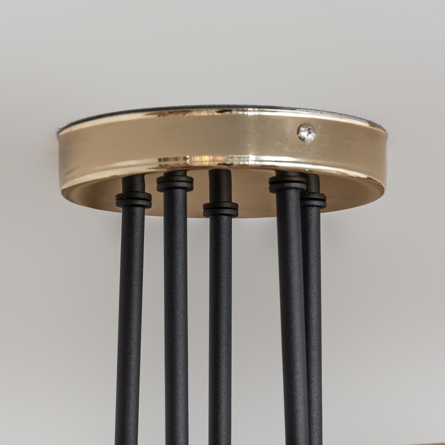 Opbouwkroonluchter OXFORD 5xE27/15W/230V goud/zwart