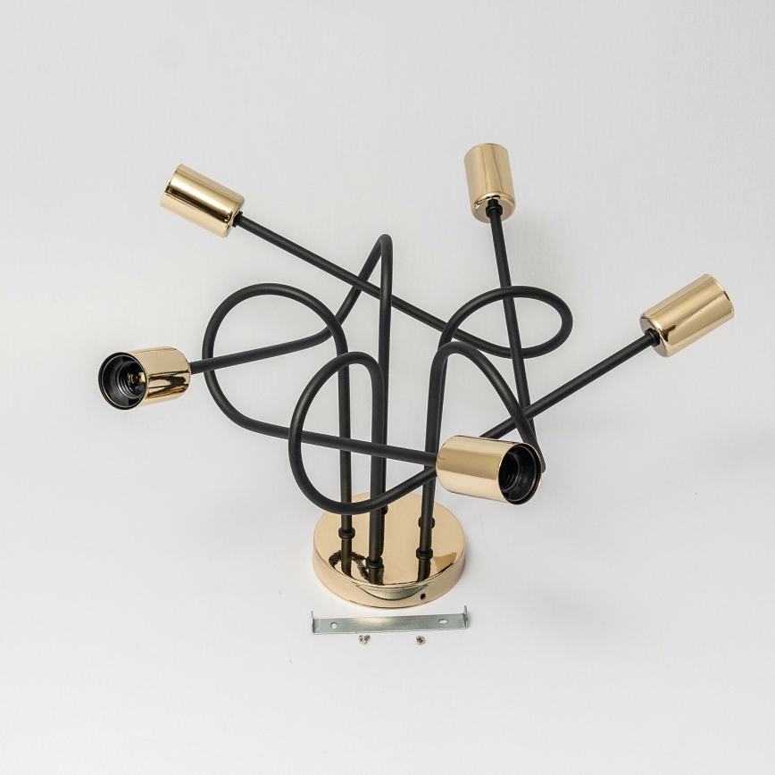 Opbouwkroonluchter OXFORD 5xE27/15W/230V goud/zwart