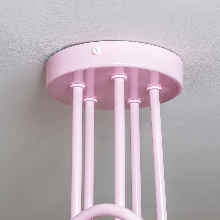 Opbouwkroonluchter OXFORD 5xE27/15W/230V roze