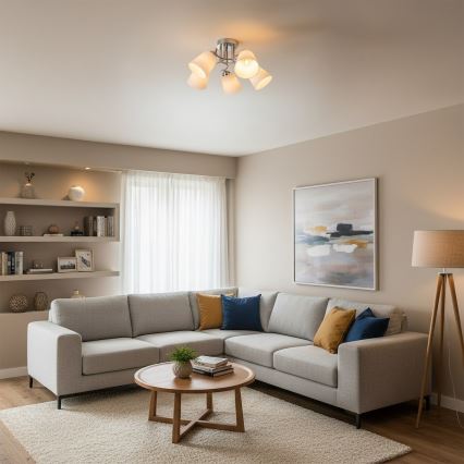 Opbouwkroonluchter PAFOS 5x E27/15W/230V glanzend chroom