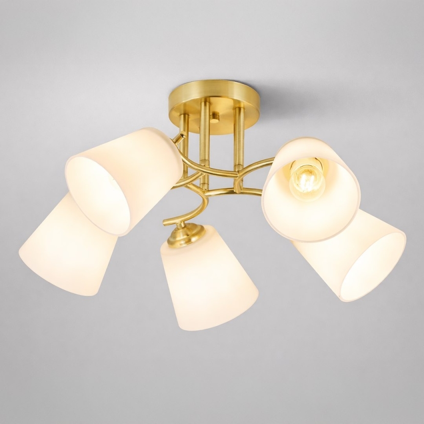Opbouwkroonluchter PAFOS 5xE27/15W/230V goudkleurig