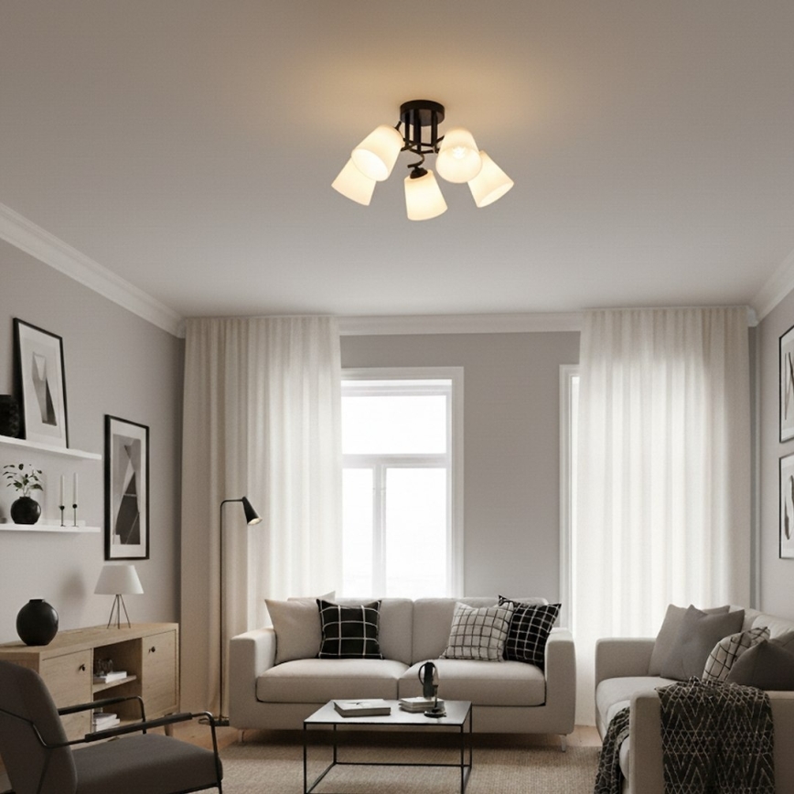 Opbouwkroonluchter PAFOS 5xE27/15W/230V zwart