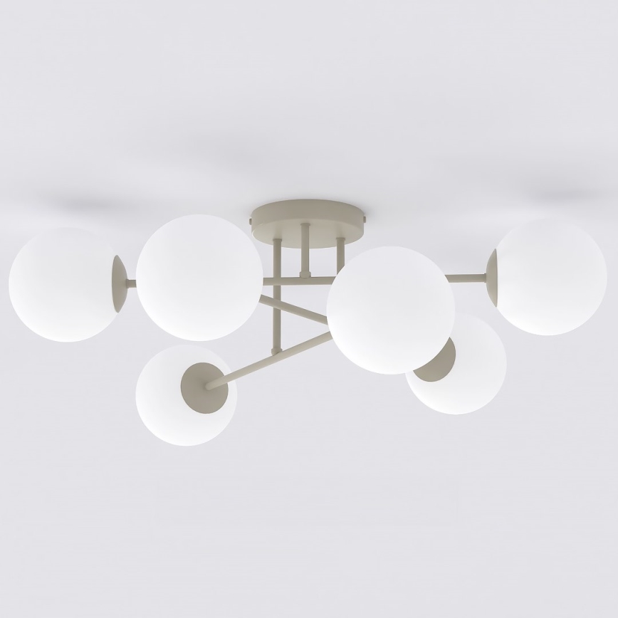 Opbouwkroonluchter ROMA 6xE14/10W/230V, beige