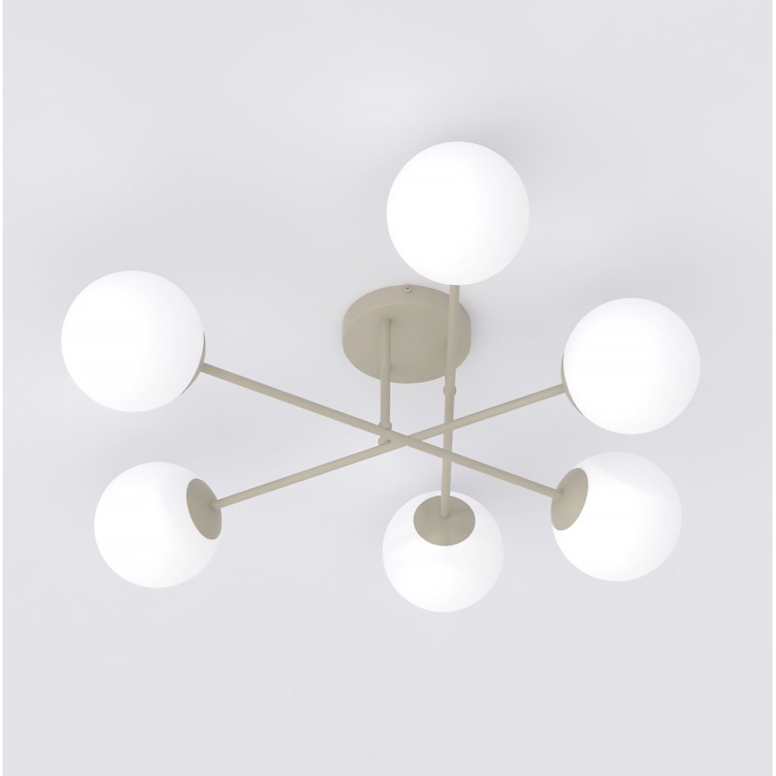 Opbouwkroonluchter ROMA 6xE14/10W/230V, beige