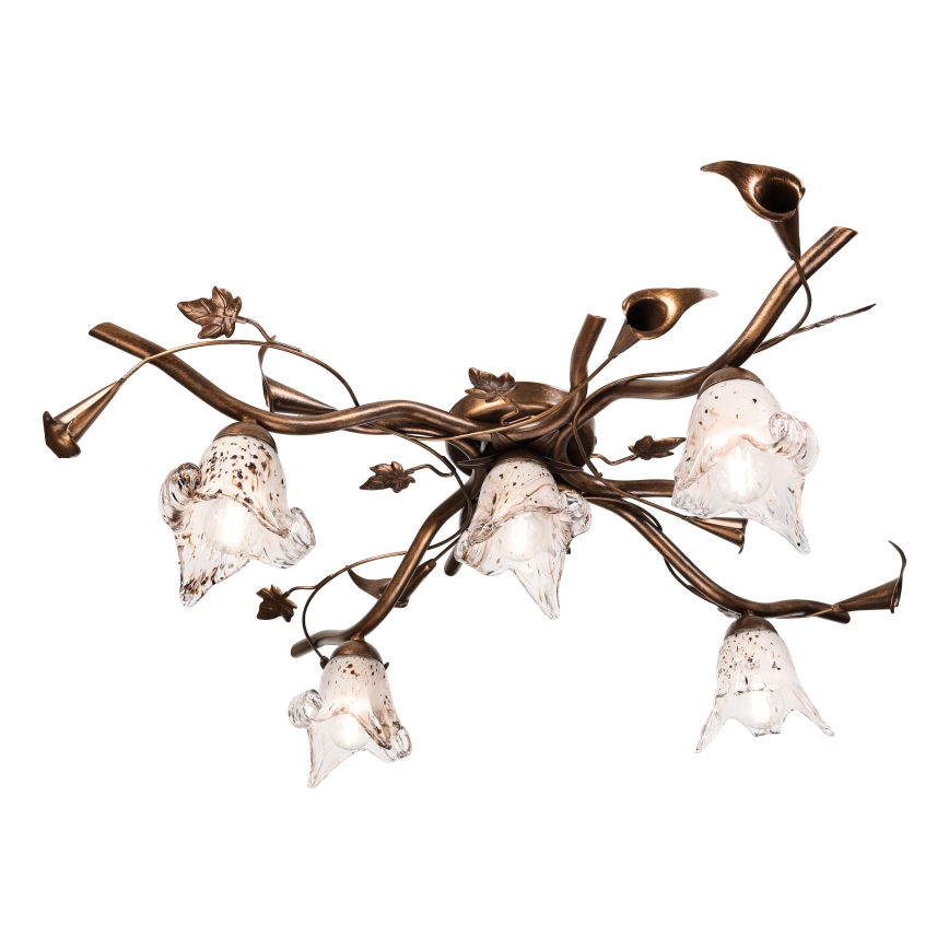 Opbouwkroonluchter ROZETA 5xE14/40W/230V brons