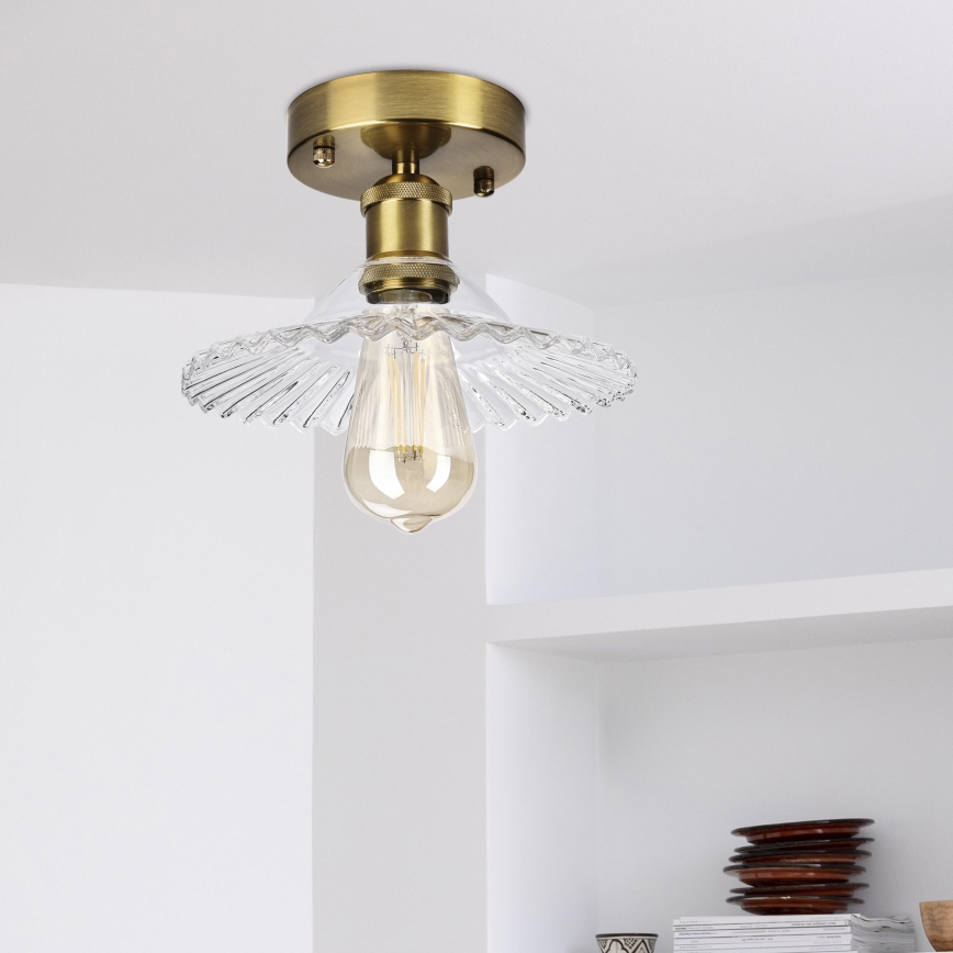 Opbouwkroonluchter TRISH 1xE27/15W/230V goud/helder