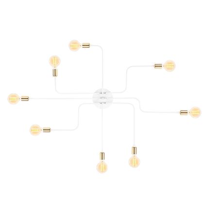 Opbouwkroonluchter TRUVA 8xE27/40W/230V wit/goud
