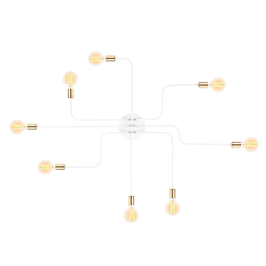 Opbouwkroonluchter TRUVA 8xE27/40W/230V wit/goud