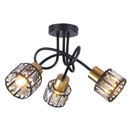 Opbouwkroonluchter ZAHARA 3xE27/10W/230V zwart