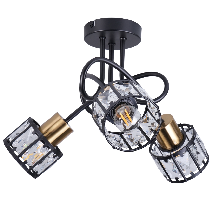 Opbouwkroonluchter ZAHARA 3xE27/10W/230V zwart
