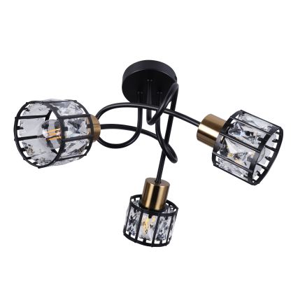 Opbouwkroonluchter ZAHARA 3xE27/10W/230V zwart
