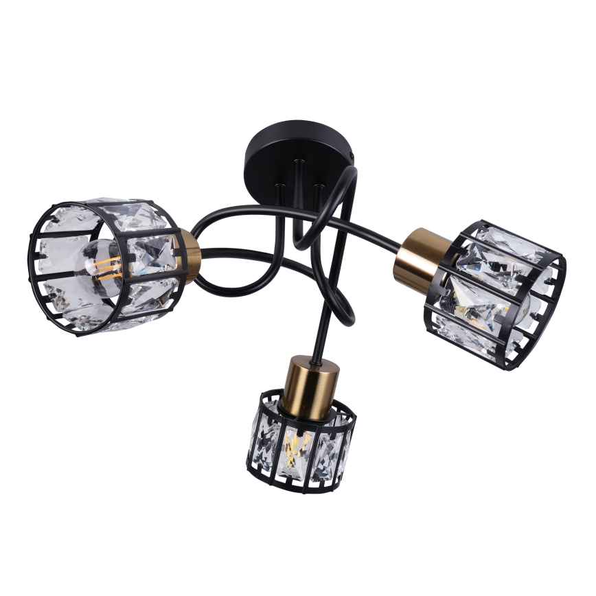 Opbouwkroonluchter ZAHARA 3xE27/10W/230V zwart