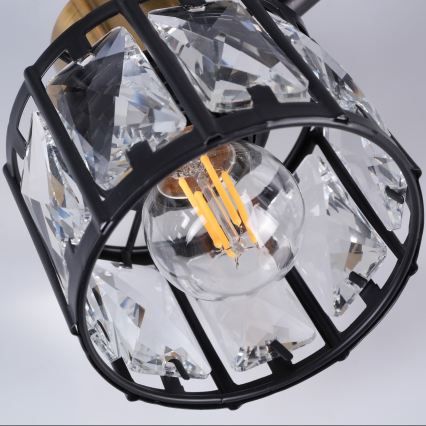 Opbouwkroonluchter ZAHARA 3xE27/10W/230V zwart