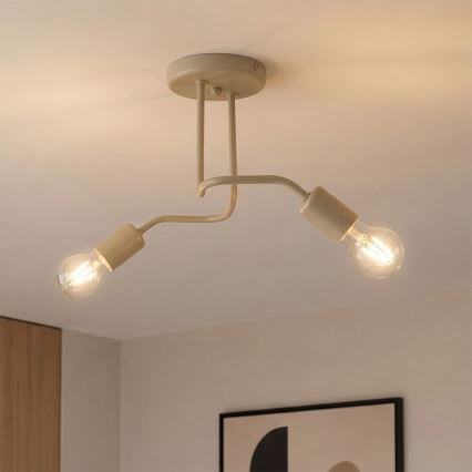 Opbouwlamp CHARLIE 2xE27/15W/230V beige