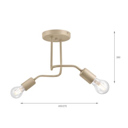 Opbouwlamp CHARLIE 2xE27/15W/230V beige