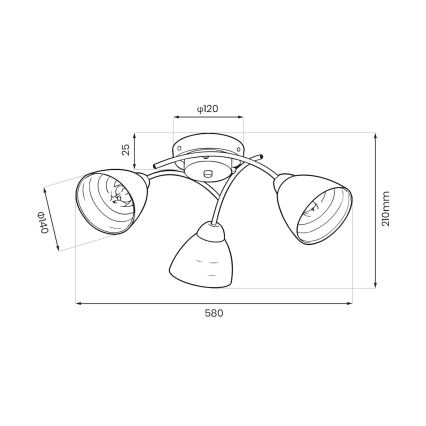 Opbouwlamp CLARA 3xE27/15W/230V glanzend chroom