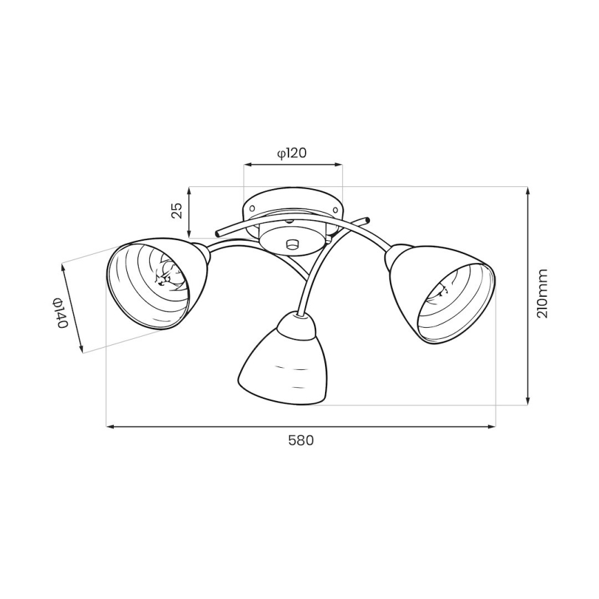 Opbouwlamp CLARA 3xE27/15W/230V glanzend chroom