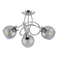 Opbouwlamp HOSSA 3xE27/15W/230V glanzend chroom/zwart/gerookt