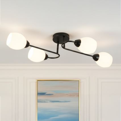 Opbouwlamp KING 4xE27/15W/230V zwart