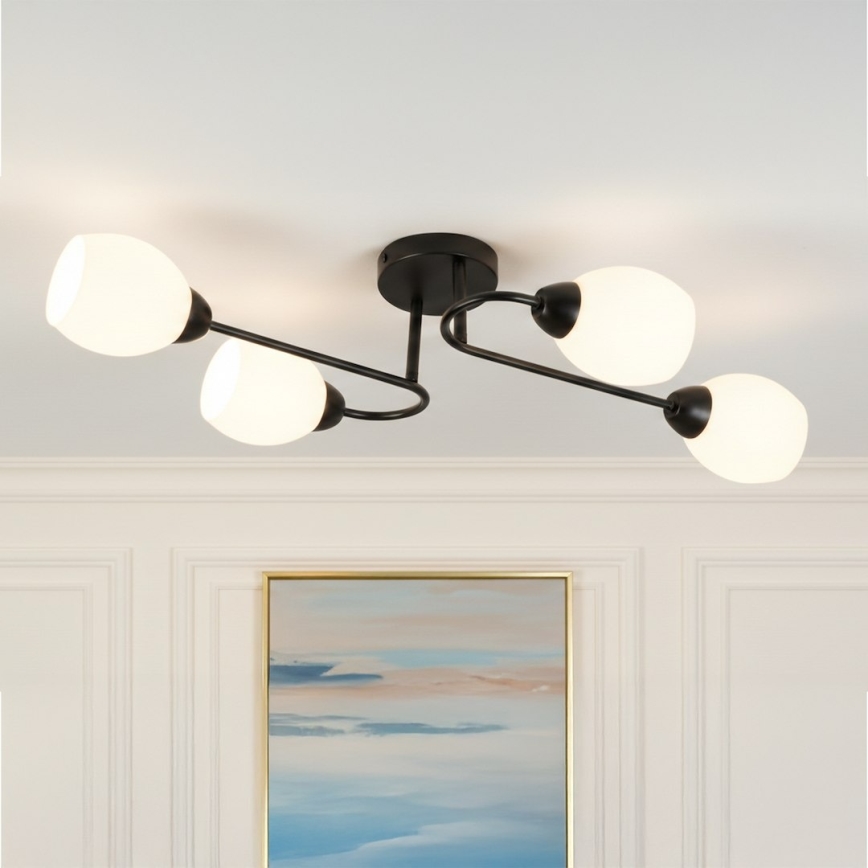 Opbouwlamp KING 4xE27/15W/230V zwart