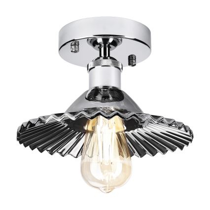 Opbouwlamp TRISH 1xE27/15W/230V glanzend chroom/rookzwart
