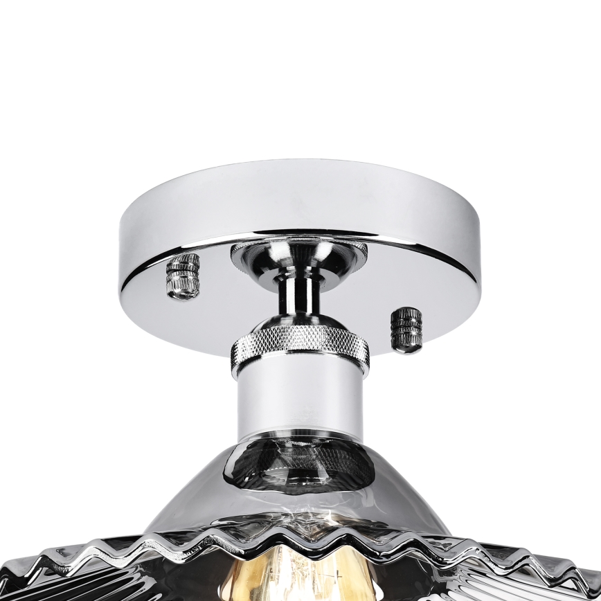 Opbouwlamp TRISH 1xE27/15W/230V glanzend chroom/rookzwart