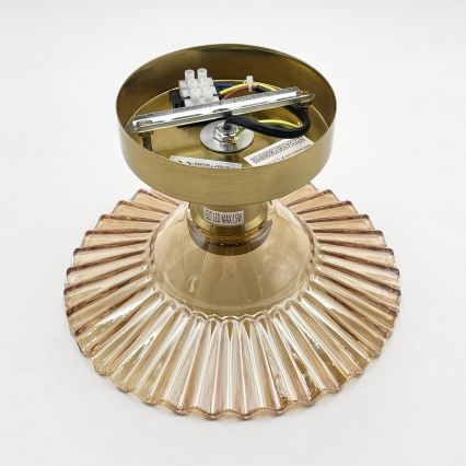 Opbouwlamp TRISH 1xE27/15W/230V goud/gerookt beige