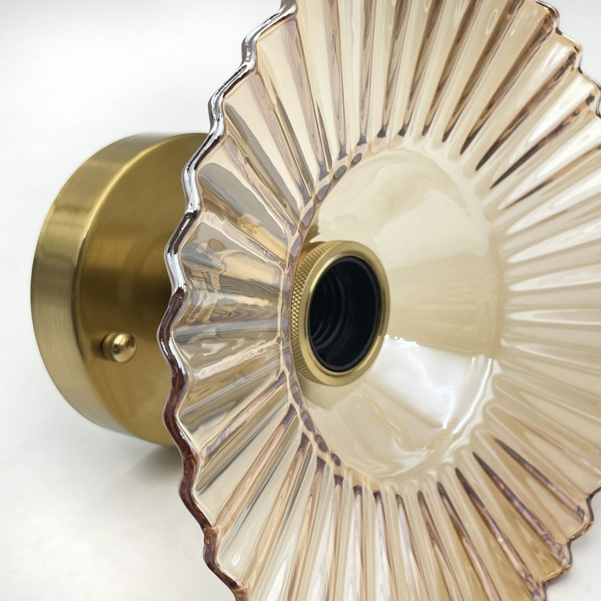 Opbouwlamp TRISH 1xE27/15W/230V goud/gerookt beige