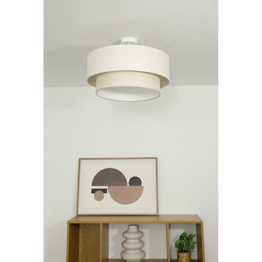 Opbouwplafondlamp NATIA 1xE27/60W/230V Ø 45 cm crème