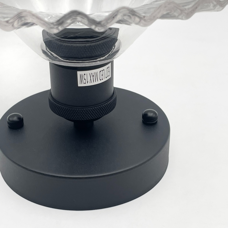 Opbouwplafondlamp TRISH 1xE27/15W/230V zwart/helder