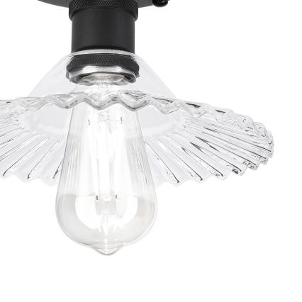 Opbouwplafondlamp TRISH 1xE27/15W/230V zwart/helder