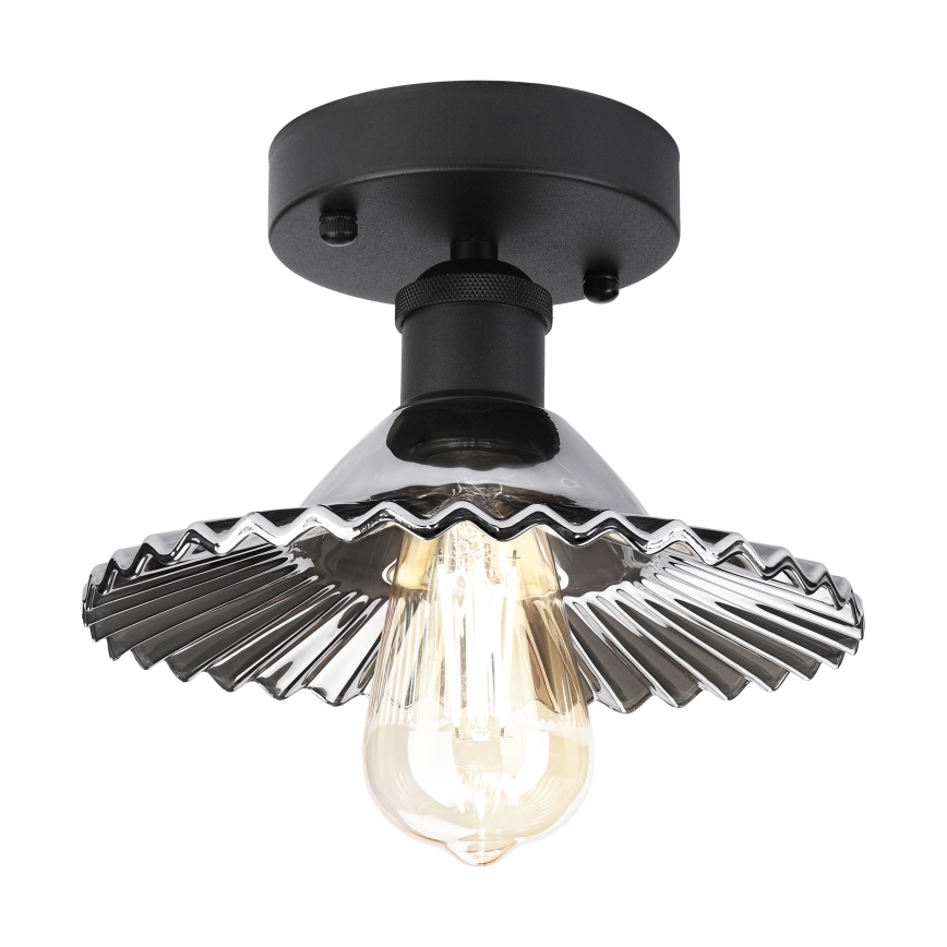 Opbouwplafondlamp TRISH 1xE27/15W/230V zwart/rookzwart