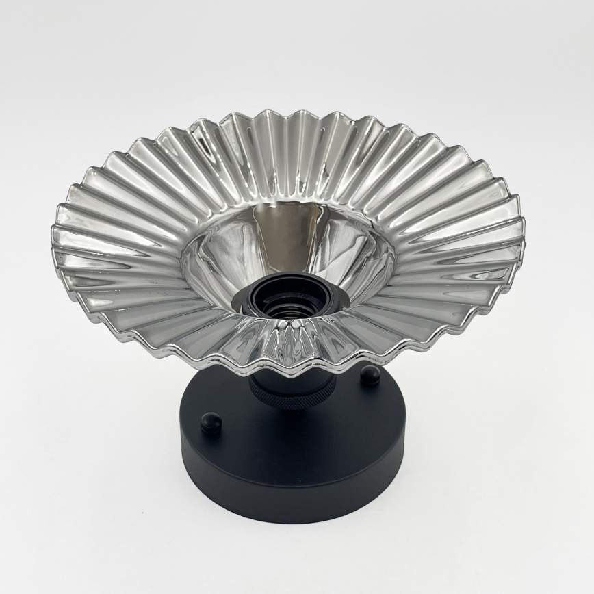 Opbouwplafondlamp TRISH 1xE27/15W/230V zwart/rookzwart