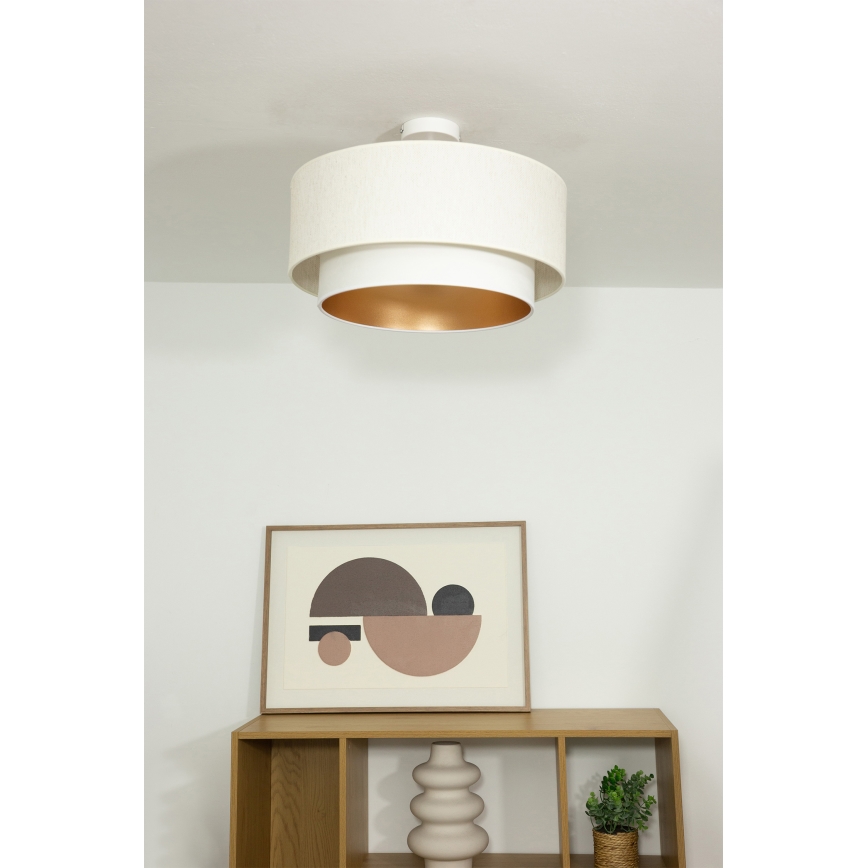 Opbouwplafonnière NATIA 1xE27/60W/230V Ø 45 cm wit