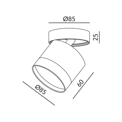 Opbouwspot OH12F 1xGX53/35W/230V 8,5 cm wit