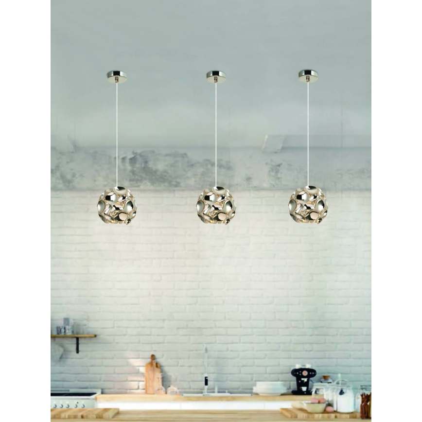 Open Design OR80179 - Suspension à câble CARERA 1xG9/7W/230V Ø 15 cm chrome brillant