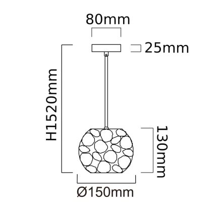 Open Design OR80179 - Suspension à câble CARERA 1xG9/7W/230V Ø 15 cm chrome brillant