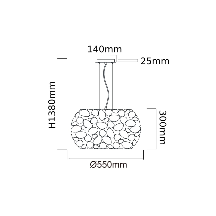 Open Design OR80186 - CARERA hanglamp aan kabel, 6x G9/7W/230V, Ø 55 cm, roségoud