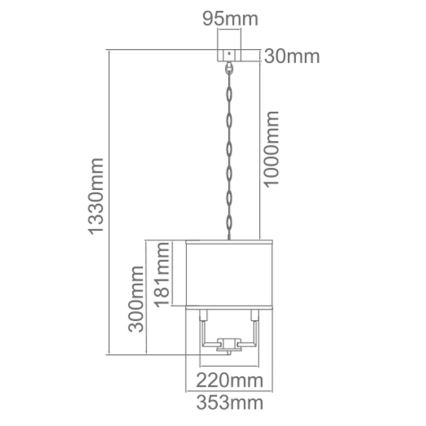 Open Design OR80209 - Kroonluchter aan ketting CASA 3xE14/12W/230V crème/hoogglans chroom