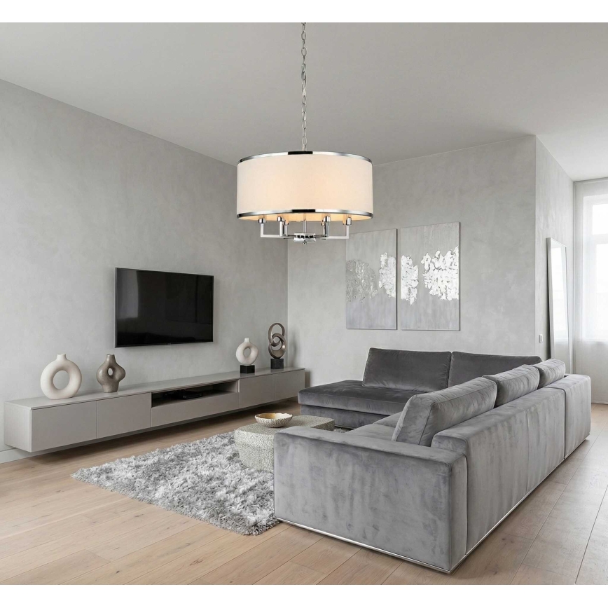 Open Design OR80209 - Lustre suspendu CASA sur chaîne 3xE14/12W/230V crème/chrome brillant