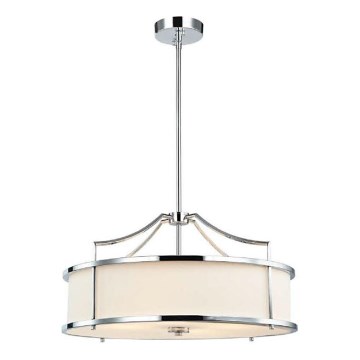 Open Design OR80872 - Suspension sur tige STANZA 4xE27/15W/230V Ø 55 cm chrome brillant/blanc