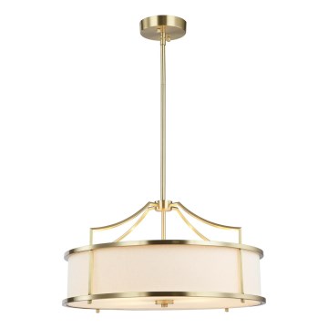 Open Design OR80896 - Kroonluchter met stang STANZA 4xE27/15W/230V Ø 55 cm messing/wit