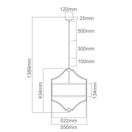 Open Design OR80919 - Suspension sur tige STESSO 4xE27/15W/230V Ø 55 cm chrome brillant/blanc