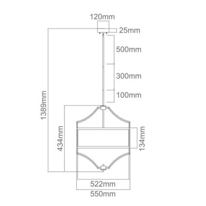 Open Design OR80933 - Suspension sur tige STESSO 4xE27/15W/230V Ø 55 cm laiton/blanc